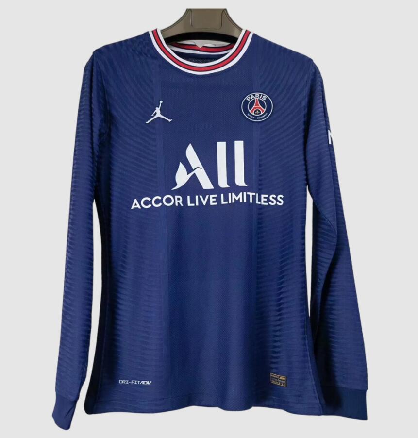 2021/22 PSG Long Sleeve Home Kit Soccer Jersey Player Version